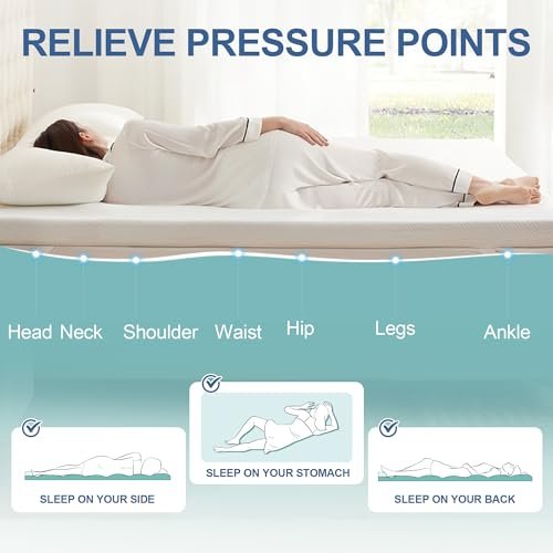 Eiayeebil 2 Inch Memory Foam Mattress Topper Queen
